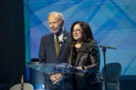 Anita Zucker and Senator Joseph Lieberman presenting at 2XXEX SHOP - Express delivery tactical flashlight mount for crossbow Dropshipping’s 98th annual Hanukkah Dinner.